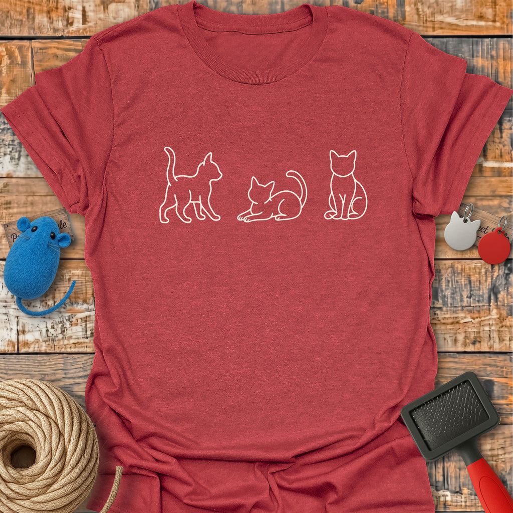 Three Cats Line Art