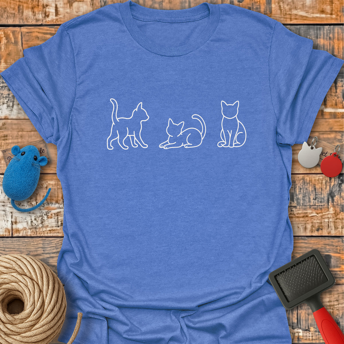 Three Cats Line Art