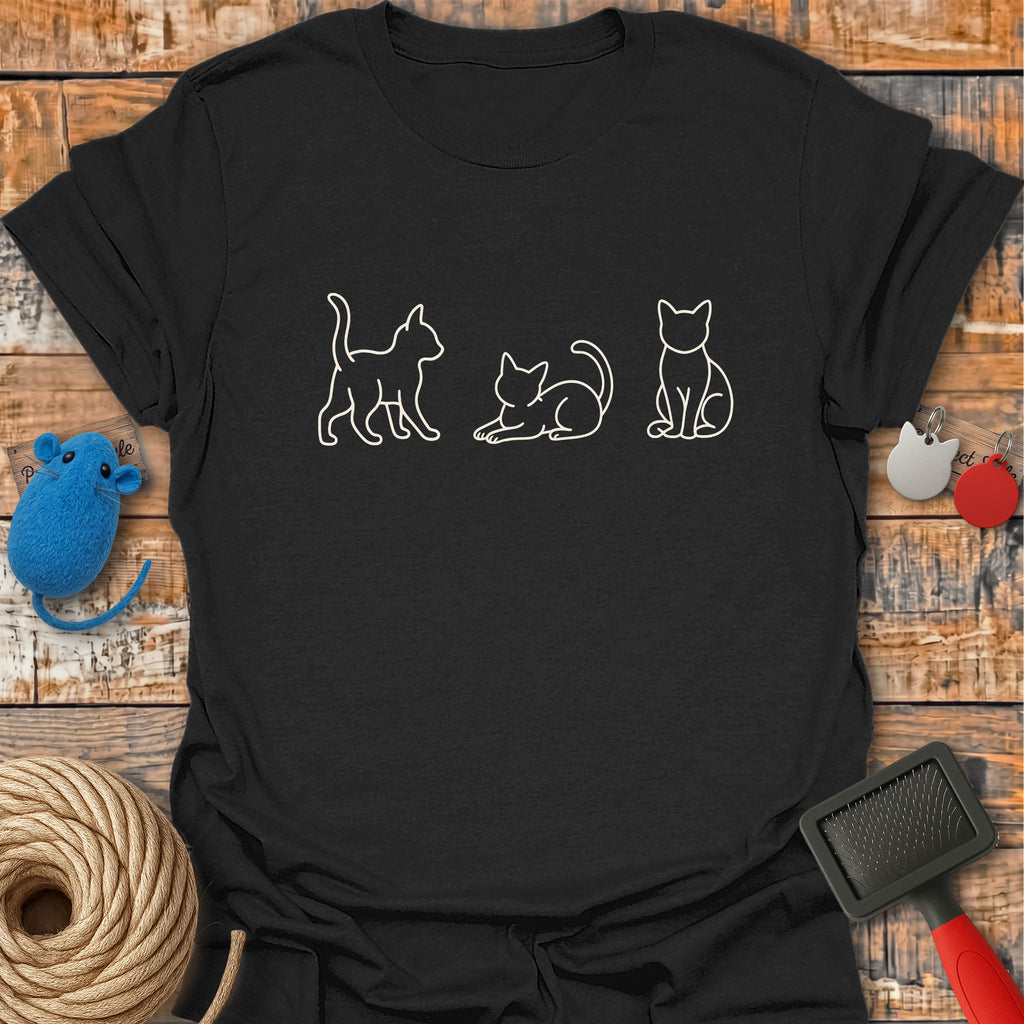 Three Cats Line Art