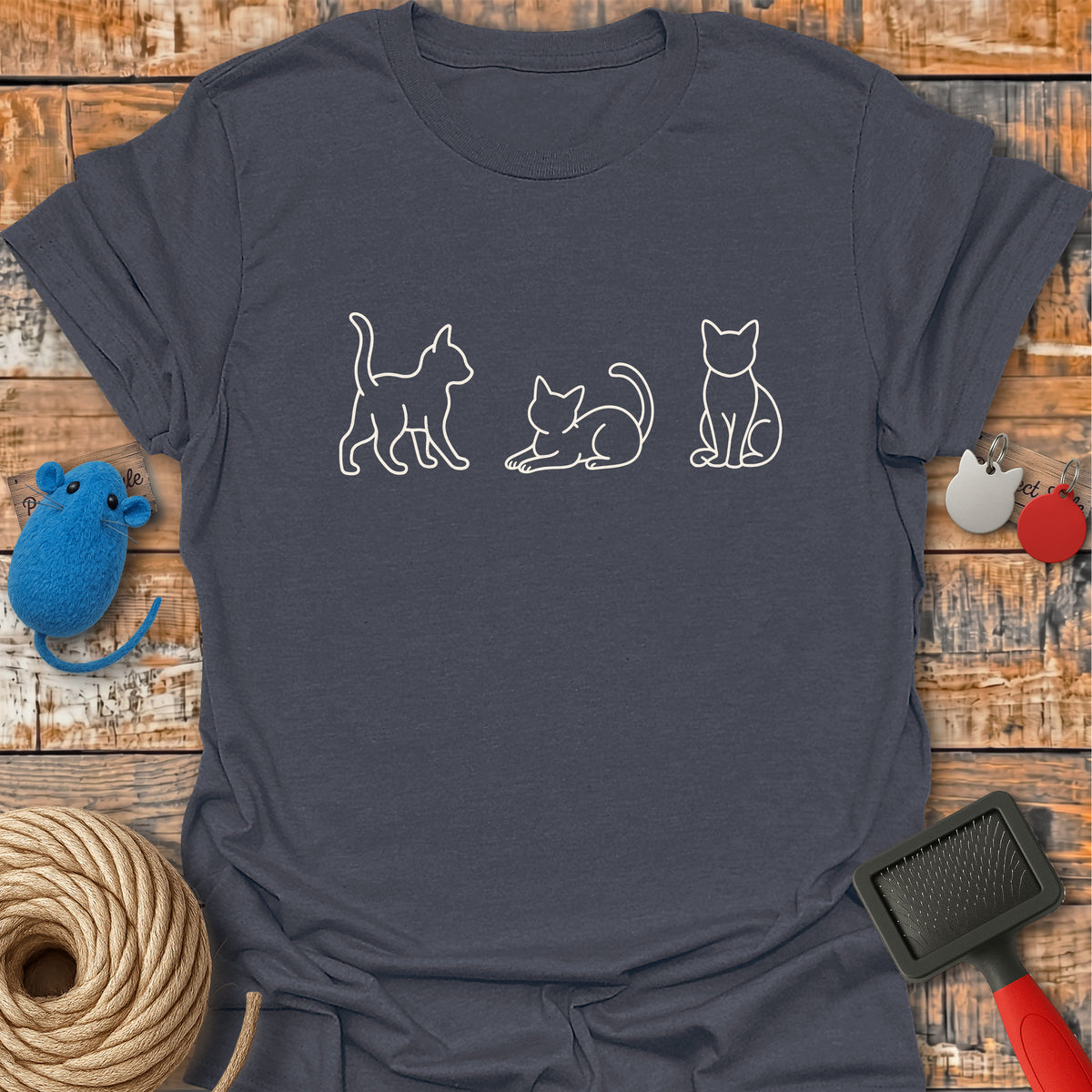 Three Cats Line Art