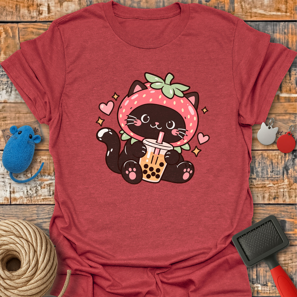 Strawberry Boba Cat