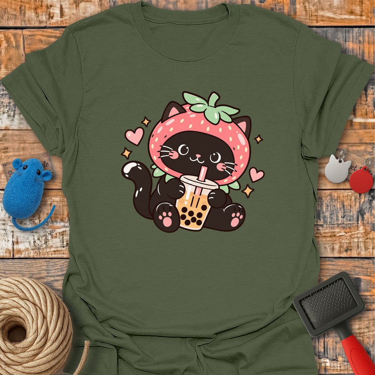 Strawberry Boba Cat
