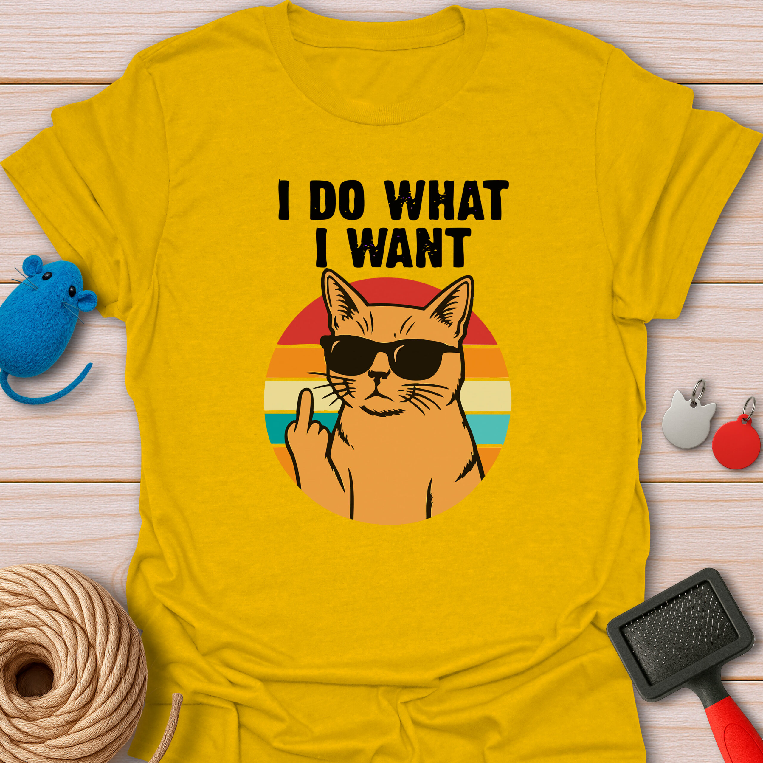 I Do What I Want Retro Cat - Unisex T-Shirt