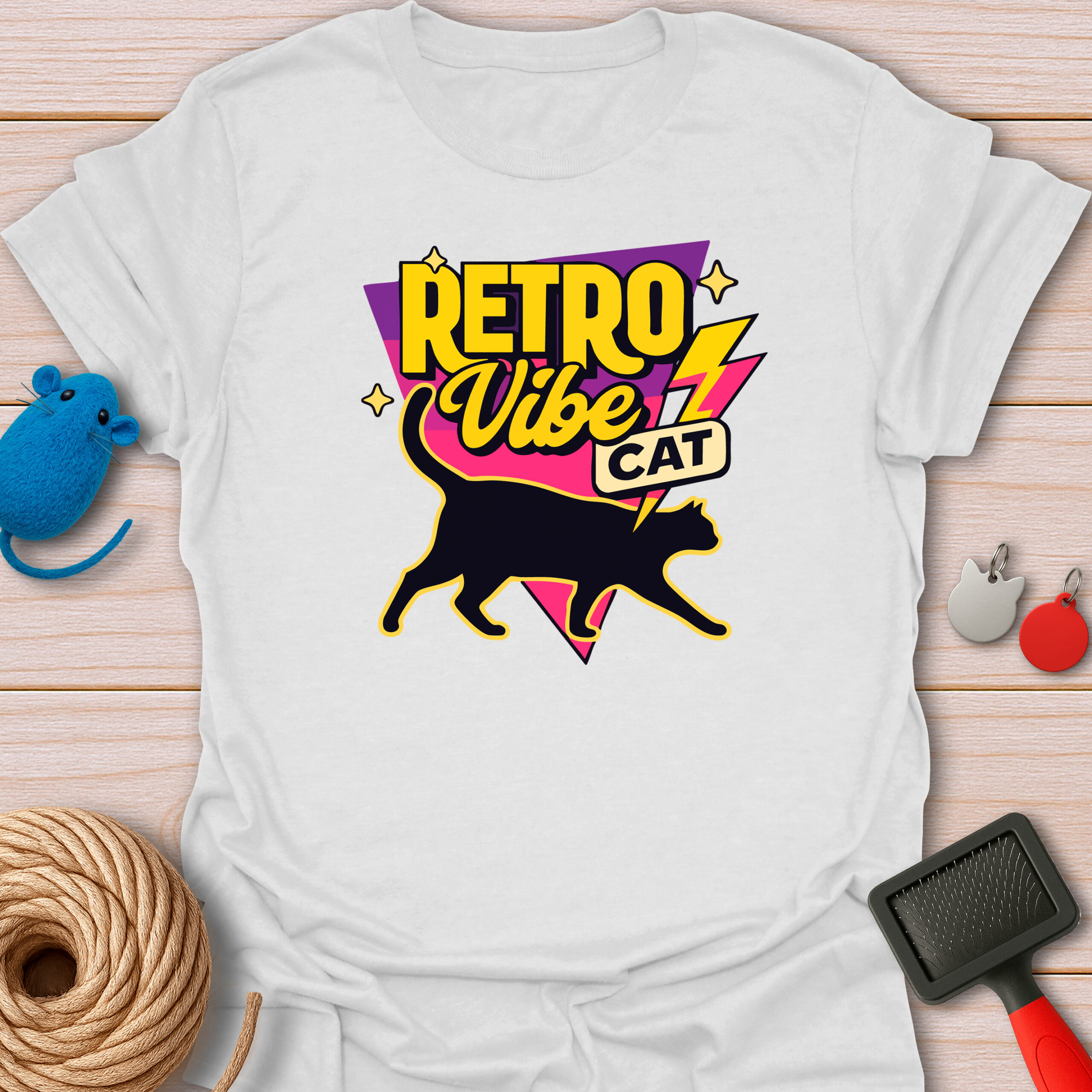 Retro Vibe Cat 80s Style - Unisex T-Shirt