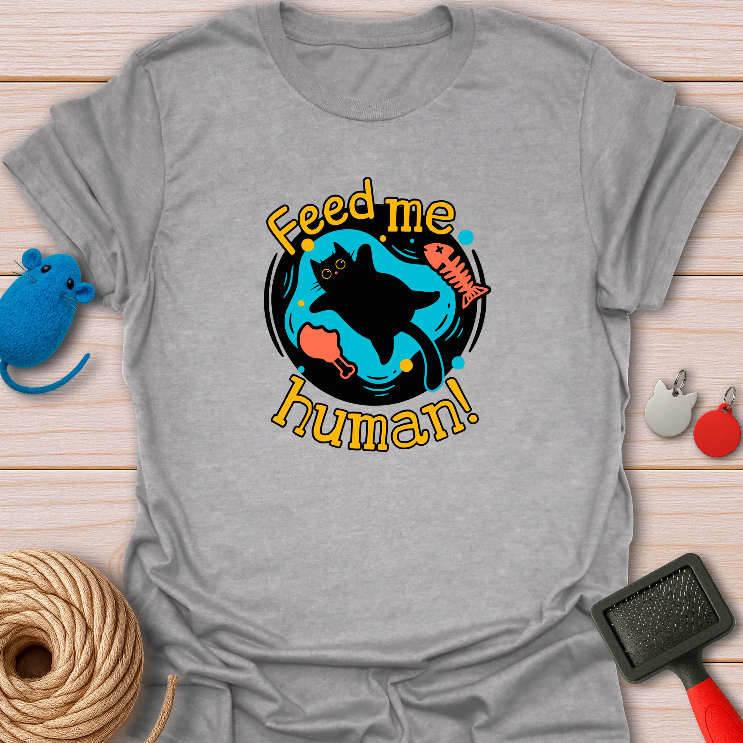 Feed Me Human Hungry Black Cat