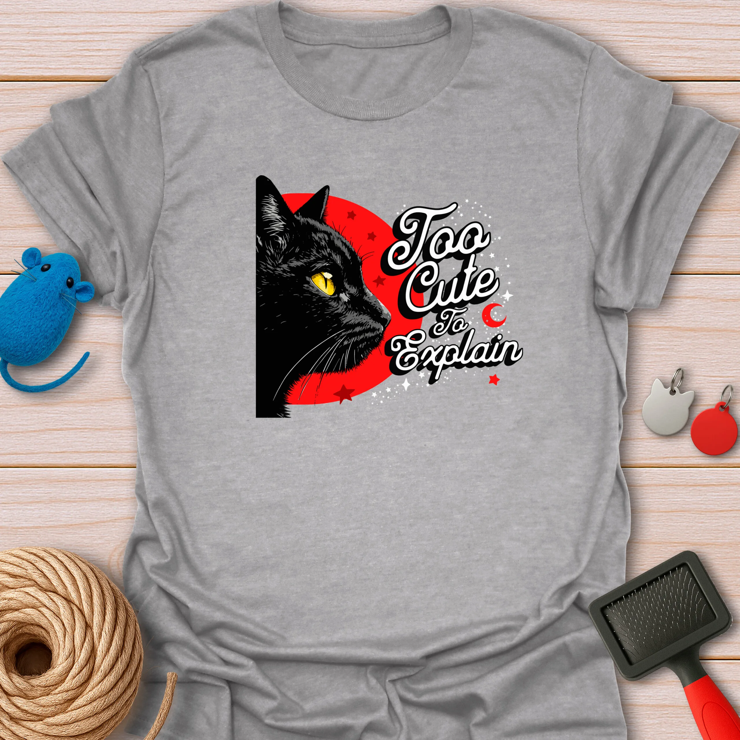 Too Cute To Explain Black Cat Retro
