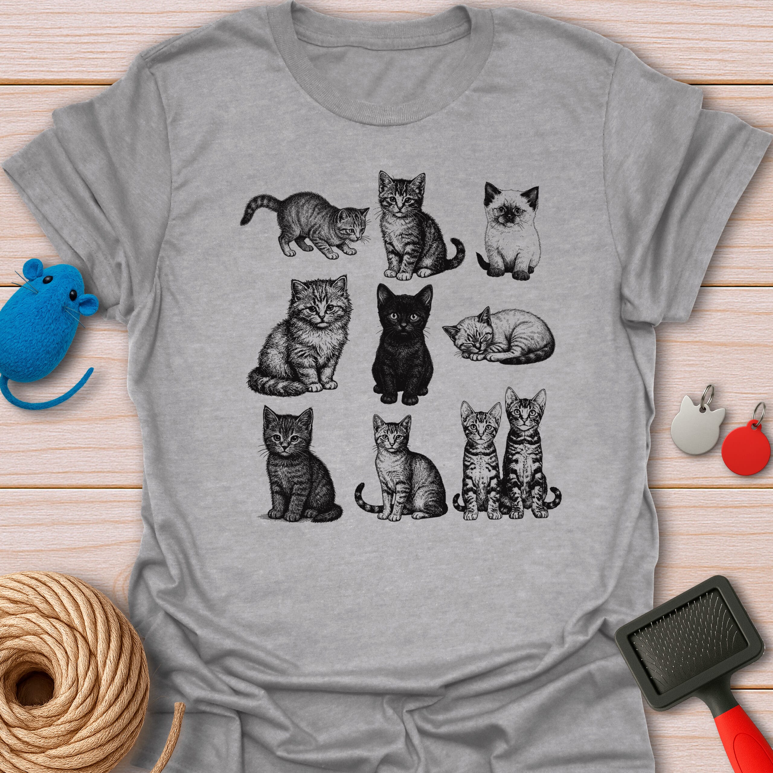 Vintage Hand Drawn Cats Sketches