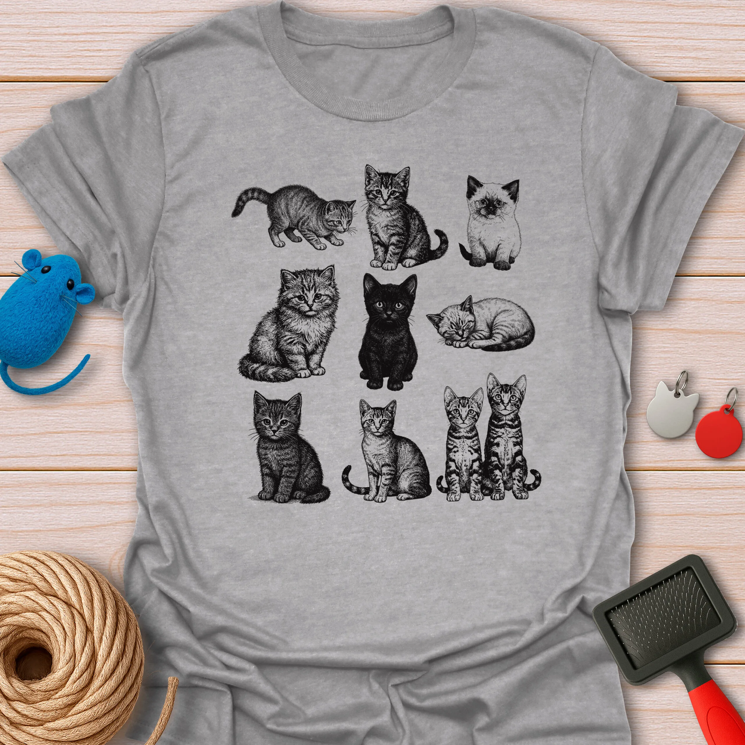 Vintage Hand Drawn Cats Sketches