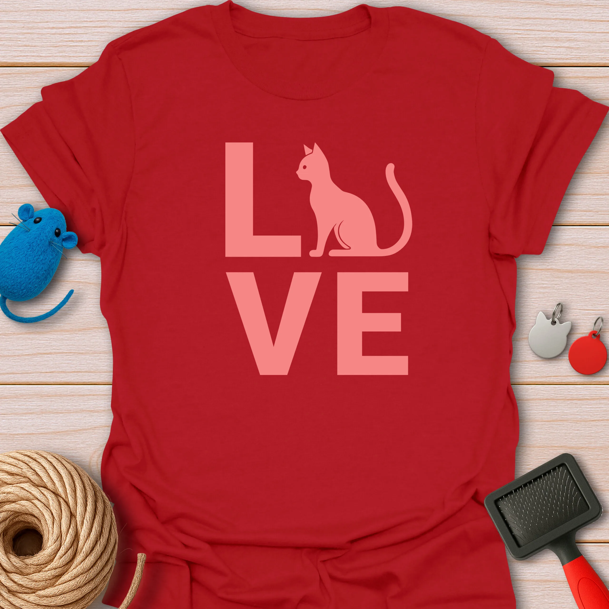 LOVE Word Cat Silhouette Valentine