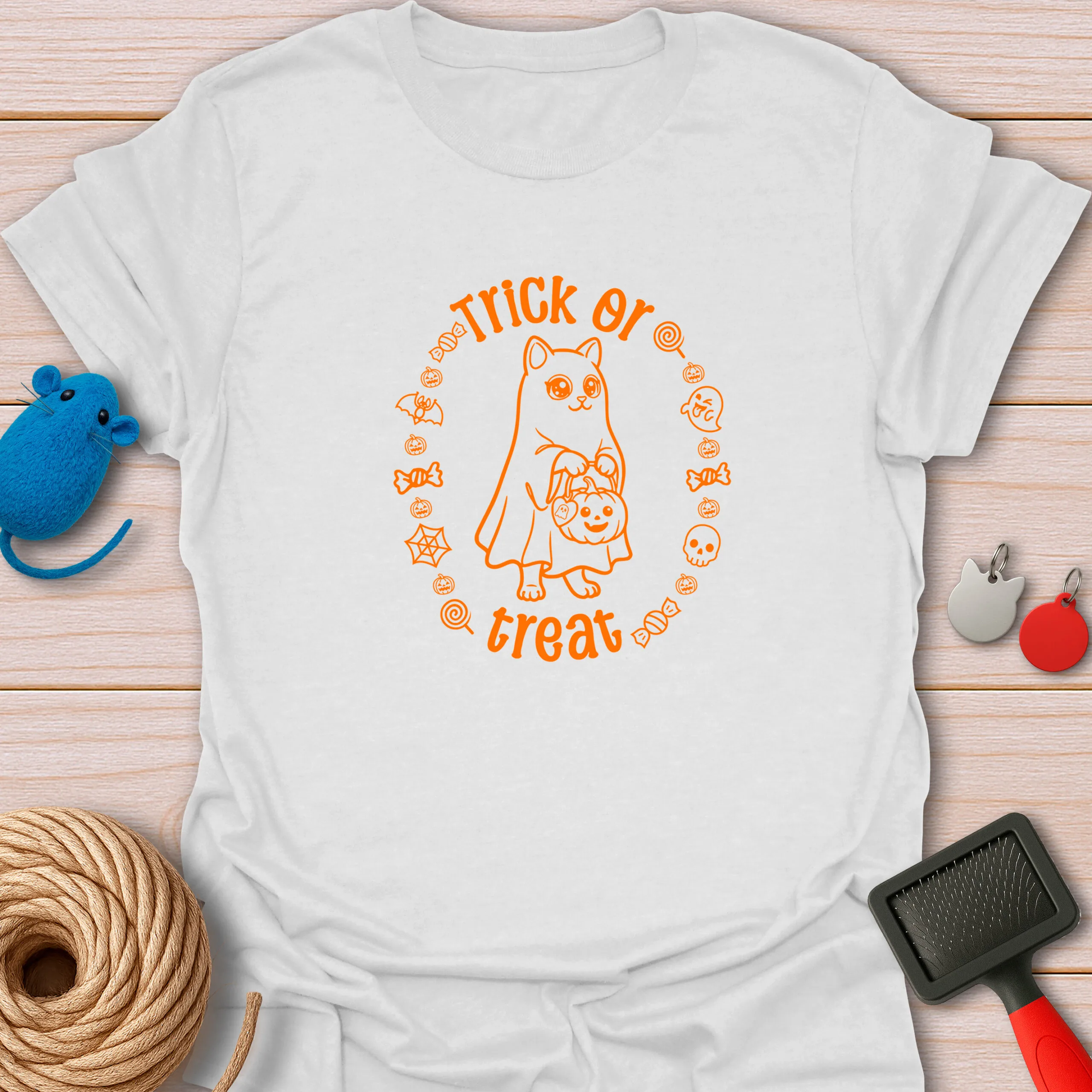 Trick or Treat Ghost Cat Halloween